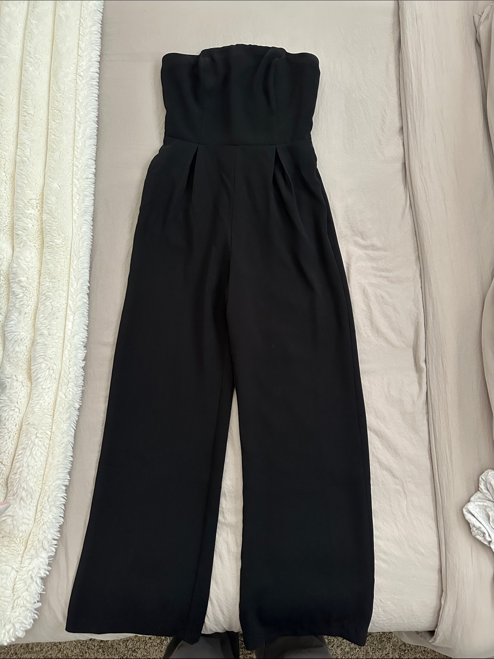 Strapless Black Wide-Leg Jumpsuit